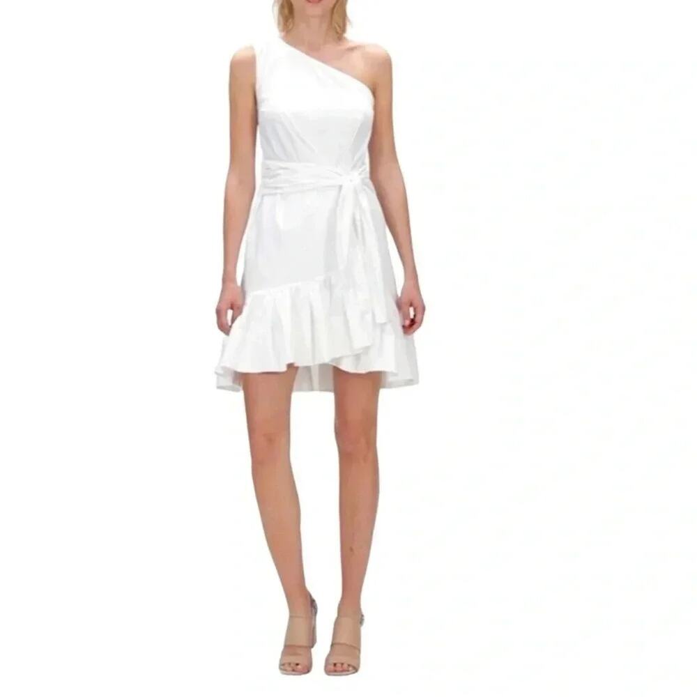 Banana Republic One-Shoulder Poplin Mini Dress Size 8